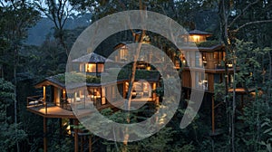 A series of cozy and luxurious treehouse suites perched high in the treetops offering a tranquil and comfortable sleep a