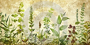 A series of drawings illustrating the various ways plants protect themselves such as thorns toxins and camouflage. photo