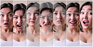 Series of facial expressions photo
