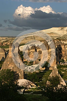 A series of fairy chimneys at Pasabagi near Zelve in Turkey.