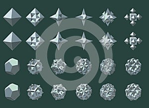 A series of geometric shapes on a vector clipart