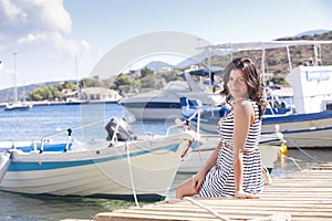 Series of a girl on the pier