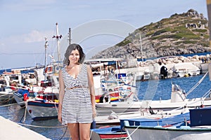 Series of a girl on the pier