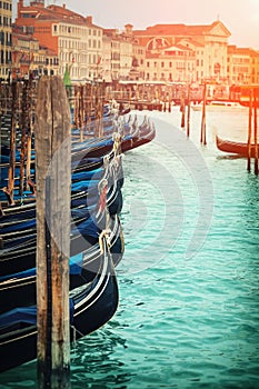 Series italian gondola in Venice
