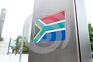 Series of national flags on pole - South Africa