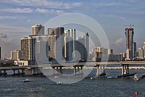 A series of photos of a cruise ship as it leaves the Port of Miami Cruise Terminal Florida