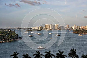 A series of photos of a cruise ship as it leaves the Port of Miami Cruise Terminal Florida