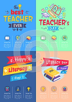 Series of Posters Teachers Day Vector Illustration