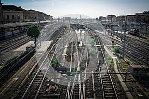 Series of railroads intersecting with each other