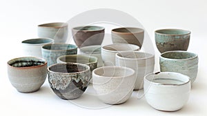 A series of small delicate pinch pots in various shapes and sizes showcasing the versatility and unexpected