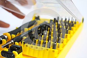 A series of small screwdriver set for tightening electronics