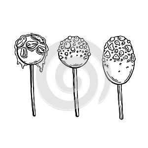 A series of vector graphic sweets, caramels