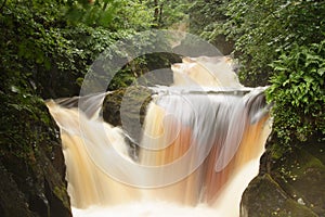 A series of waterfalls at Ingleton, Yorkshire