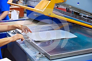 Serigraphy print bags machine printing factory photo