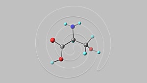 Serine amino acid molecule rotating video