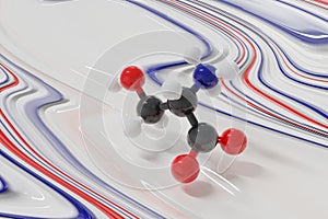 Serine (l-serine, Ser, S) amino acid molecule. 3D rendering