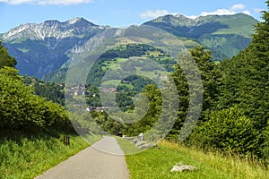 Serio river along the cycleway of Val Seriana at Ponte Nossa photo