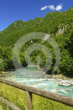 Serio river along the cycleway of Val Seriana at Ponte Nossa photo