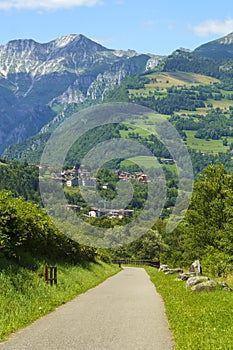 Serio river along the cycleway of Val Seriana at Ponte Nossa photo