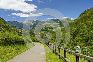 Serio river along the cycleway of Val Seriana at Ponte Nossa photo