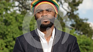 A Serious Adult Black Jamaican Man