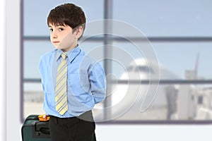 Serious Boy in Airport