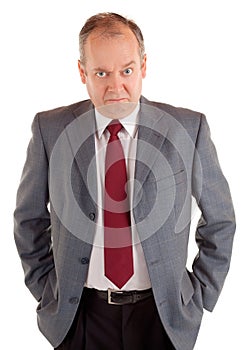 Serious Businessman with a Scowling Expression photo