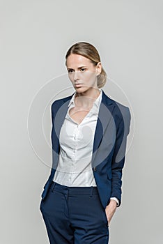 Serious businesswoman in suit
