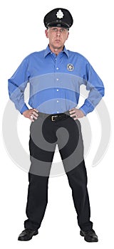Serious Cop, Policeman, Security Guard, Isolated photo