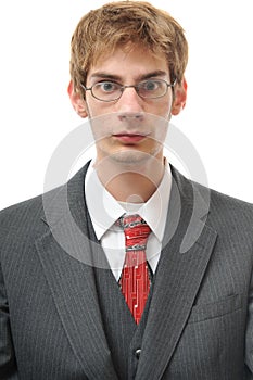 Serious and Direct objective man in suit