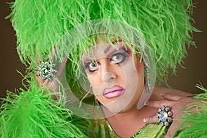 Serious Drag Queen in Green photo