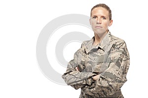 Serious female airman photo