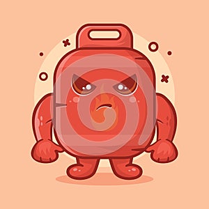 Serious gas cylinder character mascot with angry expression isolated cartoon in flat style design