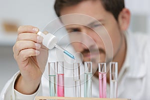 serious lab technician at work