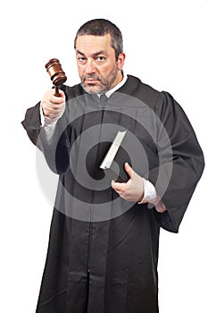 Serious male judge