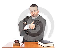 Serious male judge