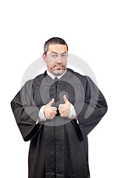 Serious male judge