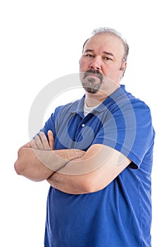 Serious Man Crossing his Arms in Aggressive Look