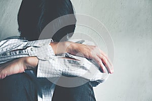 Serious man,Young man sitting thinking about something