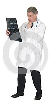 Serious Medical Doctor Examine Xray Isolated