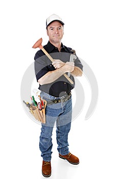 Serious Plumber Isolated