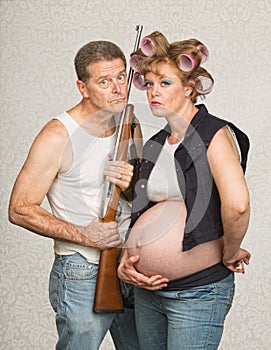 Serious Pregnant Hillbilly Couple