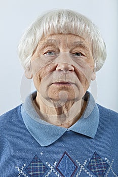Serious senior woman