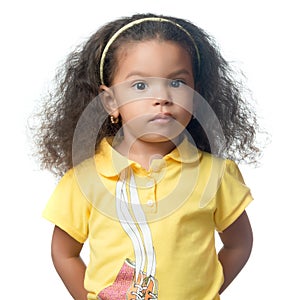 Serious small afroamerican girl