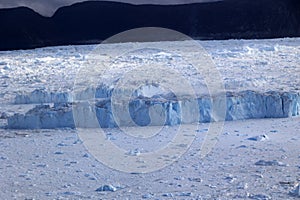 Sermeq Kujalleq Glacier, also Jakobshavn Glacier or known as Ilulissat Glacier seen from an airplane, Greenland