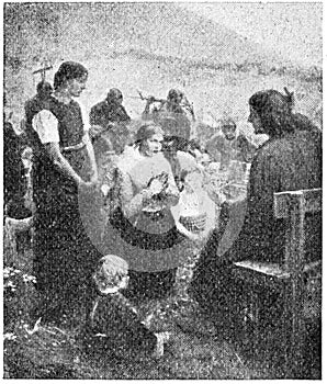 `The sermon on the mount` by a German painter of Fritz von Uhde. photo
