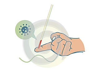 Serologic Test Antibody Finger Prick - Illustration