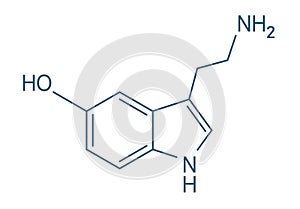 Serotonin chemical formula, structure of molecule