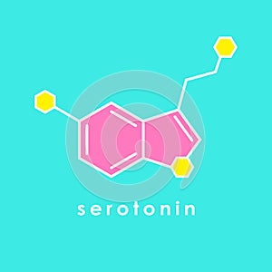 Serotonin molecule structure, chemical formula