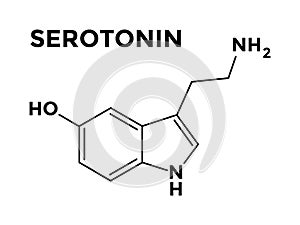 Serotonin neurotransmitter structural chemical formula